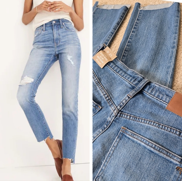 Madewell Denim - NWT Madewell The High Rise Slim BoyJean Distressed Size 25